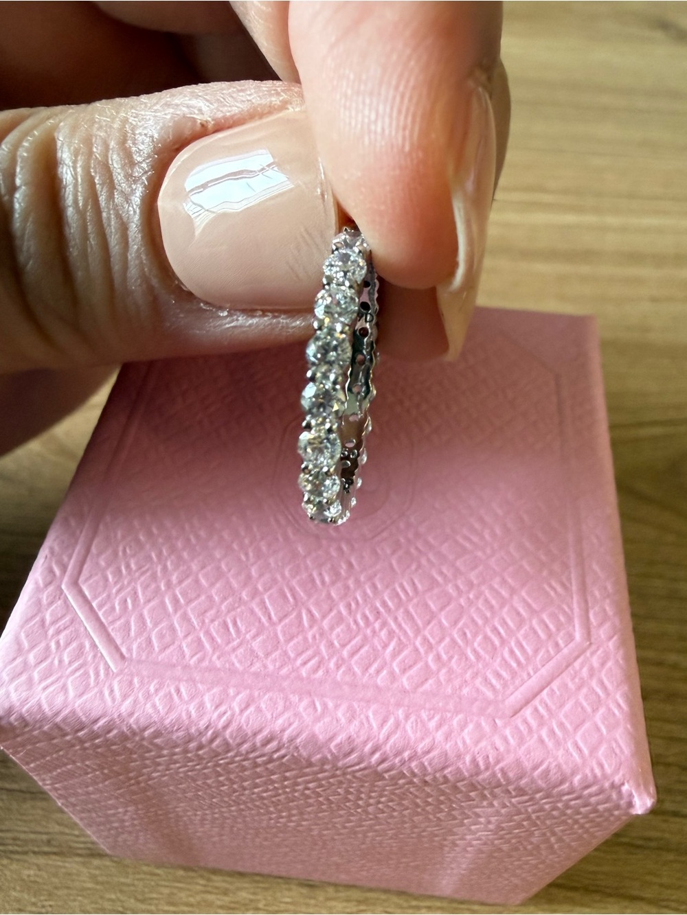 Swarovski NIB Matrix Vittore Round Cut Silver Tone Ring Band Stackable Size 50/5